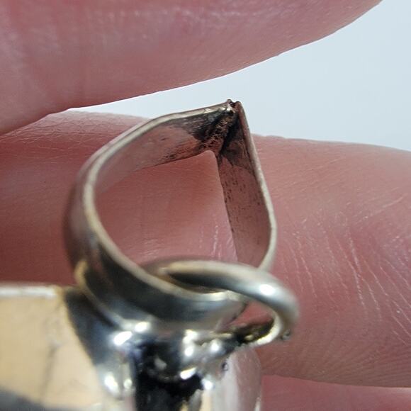 Larimar Pendant Necklace – With Garnet Accents + 20" Silver Snake Chain - Picture 7 of 10